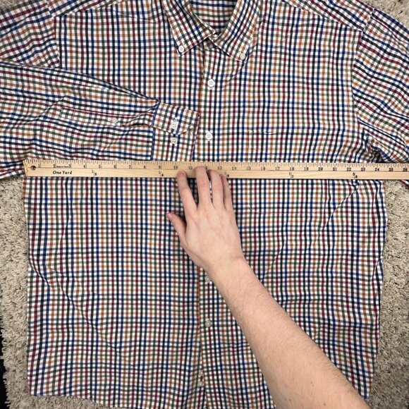 Alan Flusser Button Up Shirt Adult XL Cotton Casual Mens Check Colorful - Picture 4 of 8